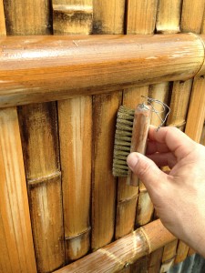 竹垣の洗い方　建仁寺垣の洗い方
