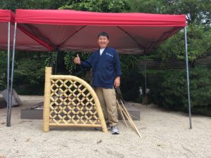 光悦寺垣　アメリカで実演