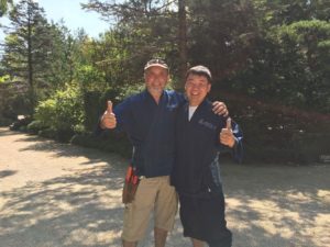 竹枝穂垣と光悦寺垣　アメリカアンダーソン庭園に設置しました。