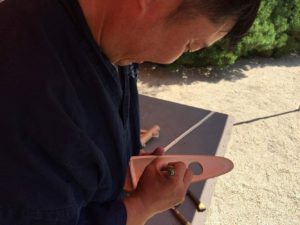 アンダーソン庭園で竹工芸の実演しました