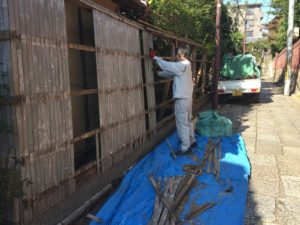 田舎亭　竹垣施工前