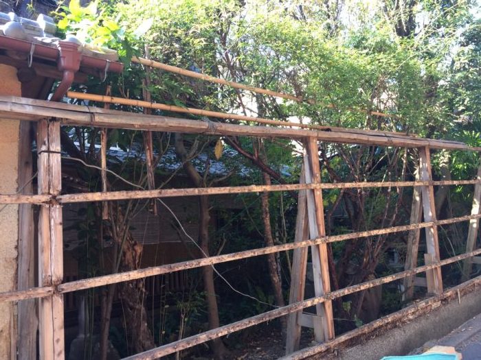 田舎亭　竹垣施工前