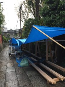 田舎亭　竹垣施工前