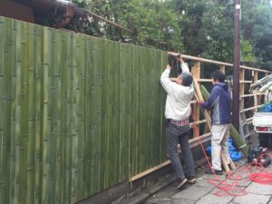 田舎亭　竹垣施工