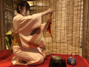 移動式の竹の茶室