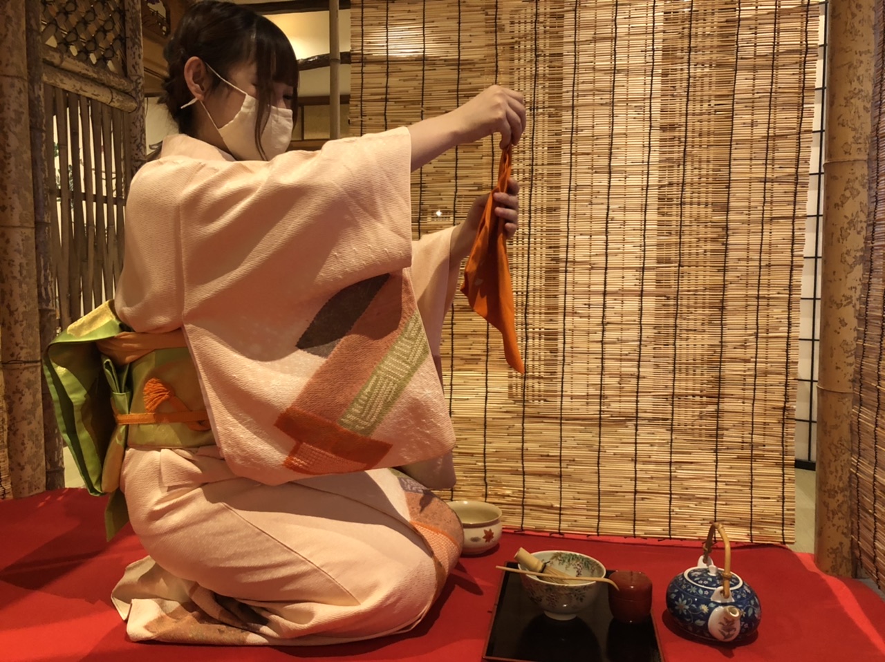 移動式の竹の茶室