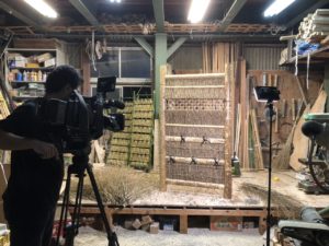 ちちんぷいぷい竹垣制作撮影