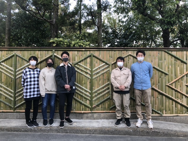 新しいスタイルの竹垣を立命館の学生さんと作る長岡銘竹株式会社