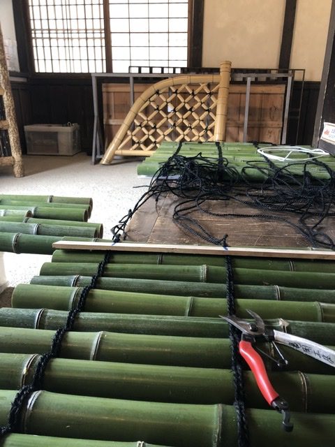 東映太秦映画村竹工芸実演風景