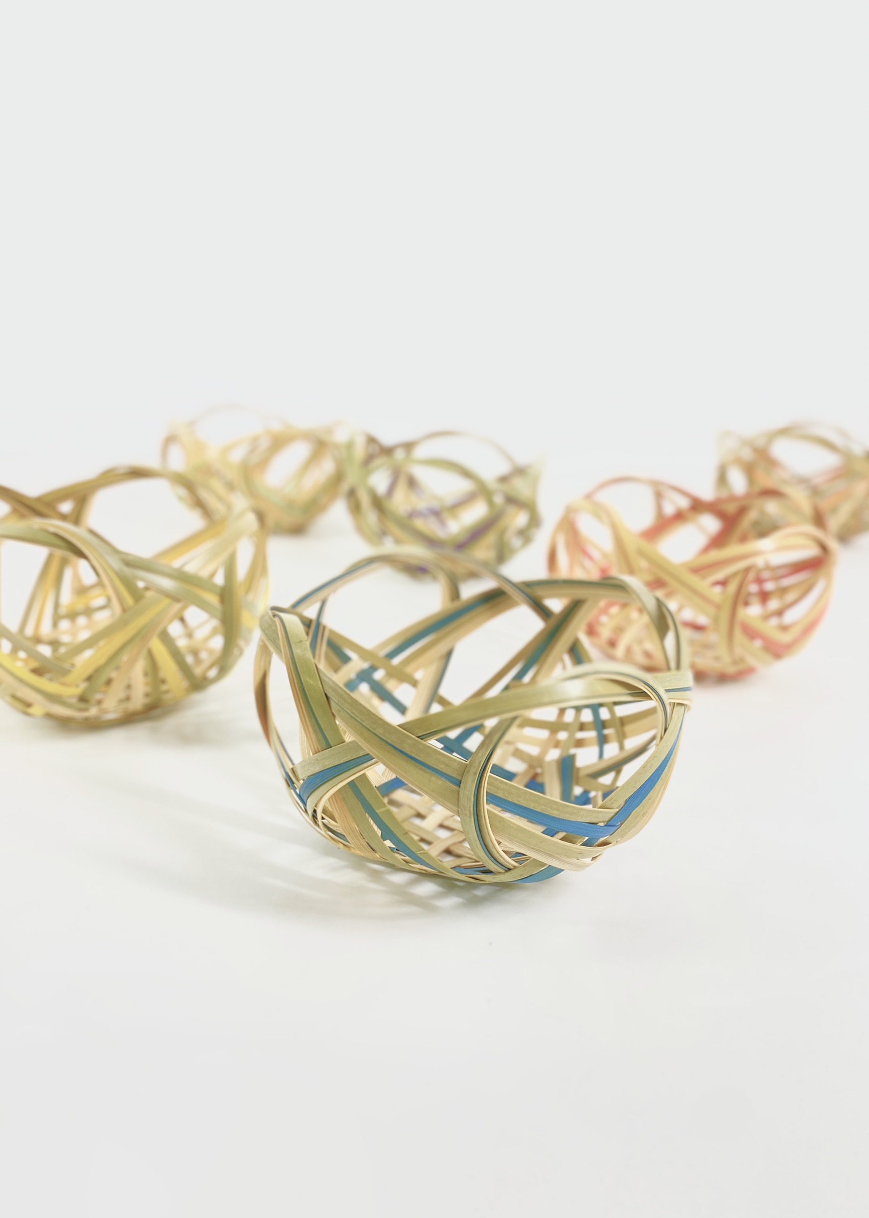 長岡銘竹オリジナル色付き四海波竹籠ワークショップ